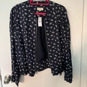 Never worn navy blue bomber jacket. LOFT size large